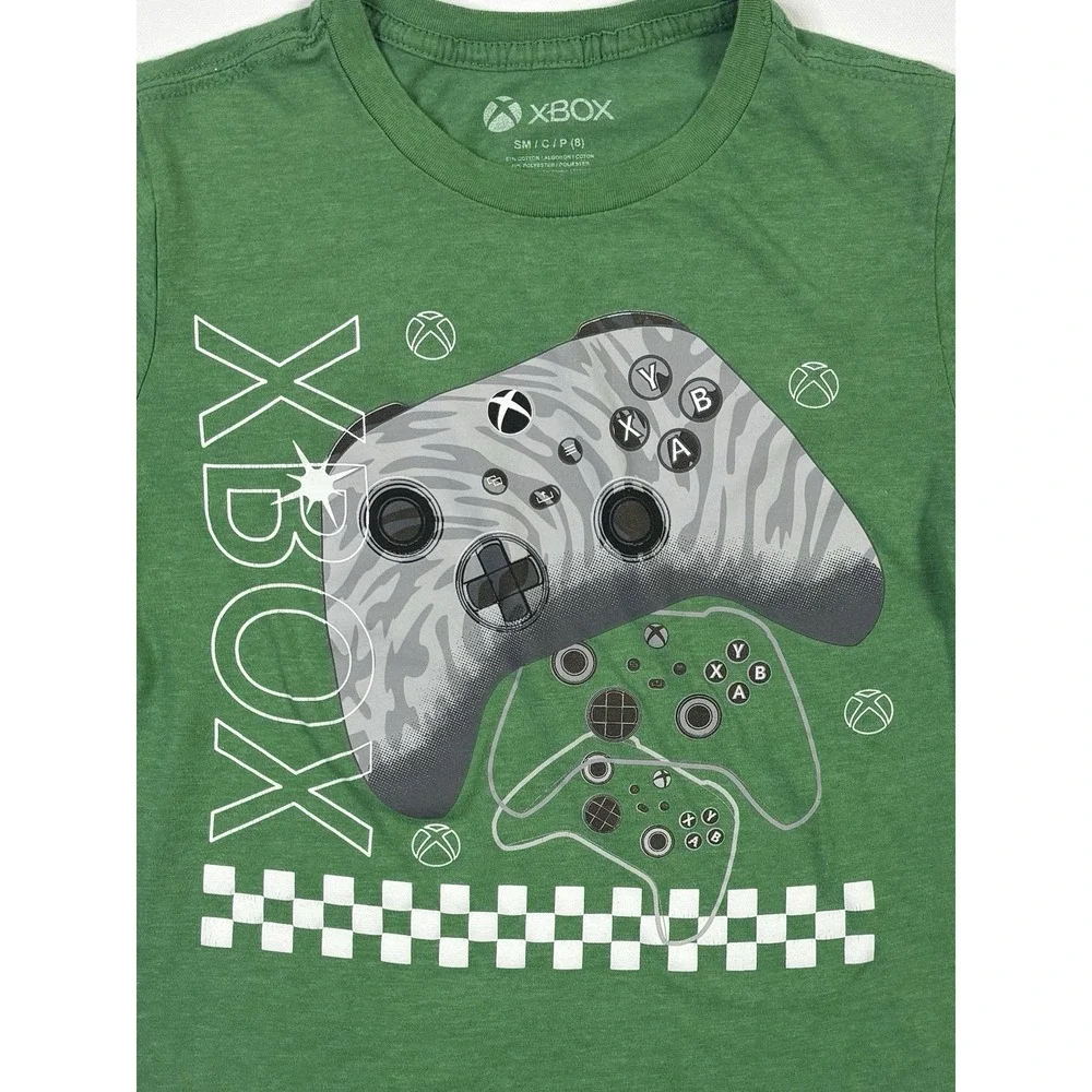 XBOX T-Shirt Youth Small (8) Controller Graphic Green Short Sleeve Crew Neck